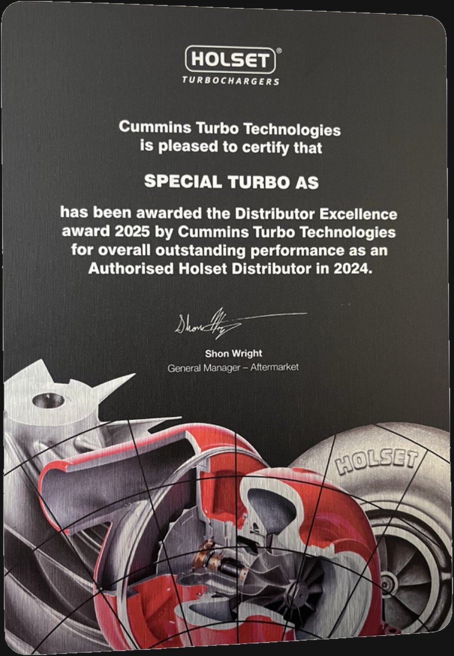 Ocenění Holset Distributor Excellence Award 2025 od Cummins Turbo Technologies