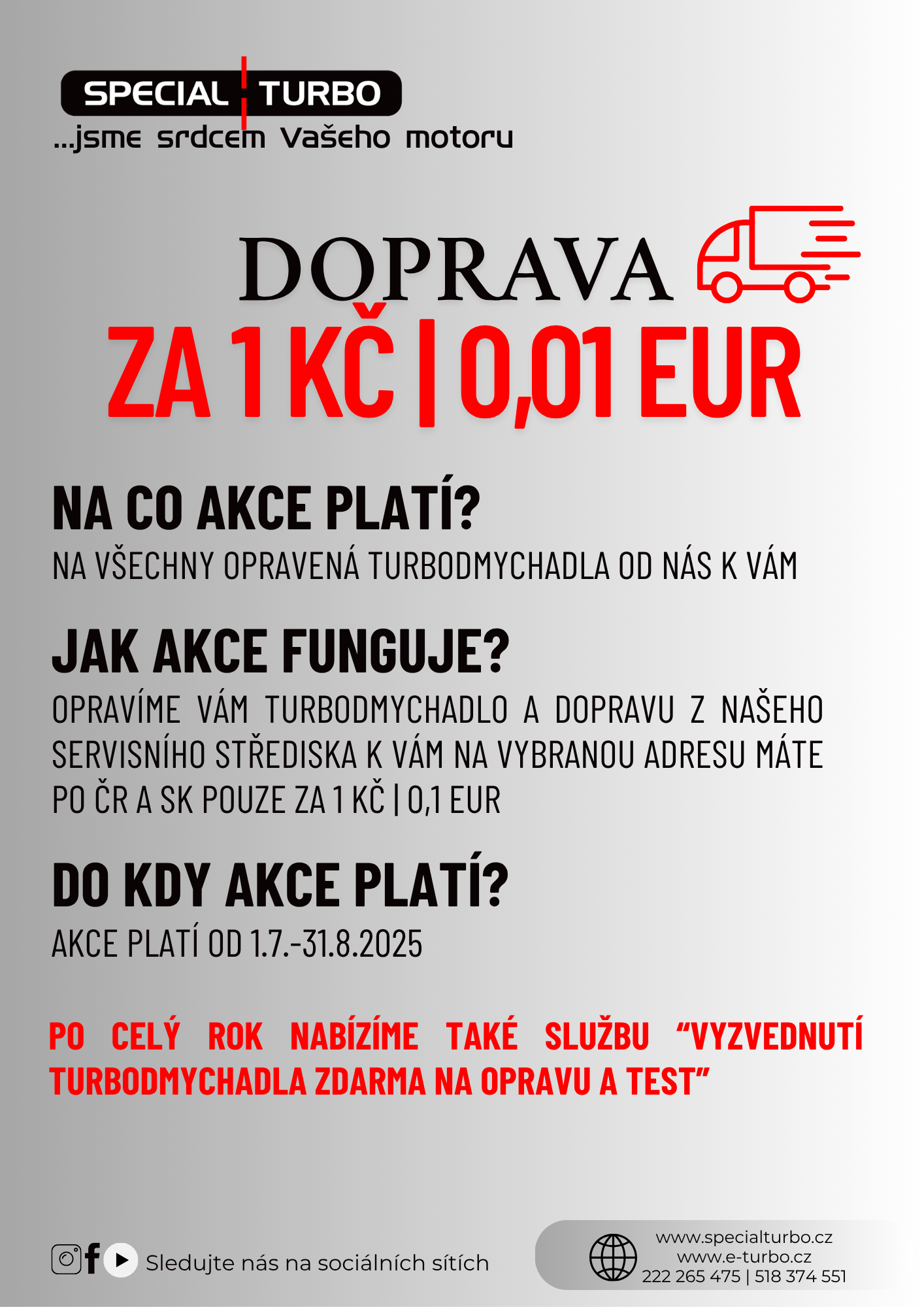DOPRAVA ZA 1 KČ0,1 EUR